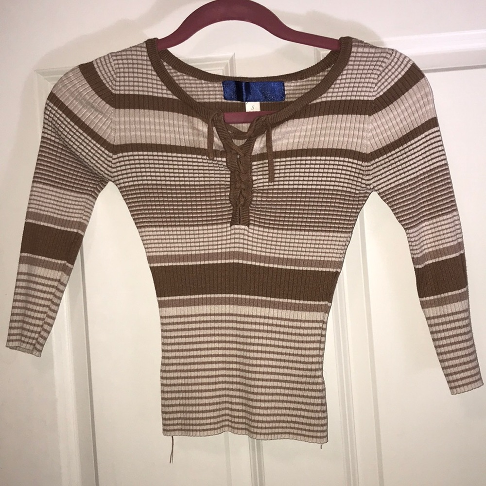 Mocha striped crop top